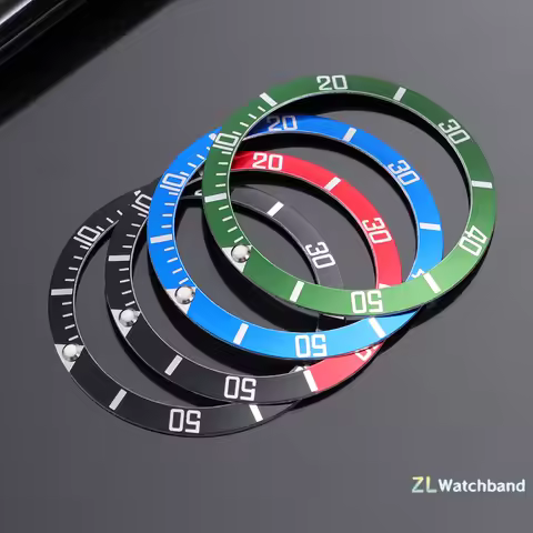 Flat Luminous Ceramic Alloy Watch Bezel Insert for Rolex Submariner Water Ghost Watch Cases Movement
