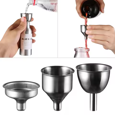 Stainless Steel Bar Wine Flask Funnel Small Mouth Mini Funnels for Filling Hip Flask Beer Canning Tr