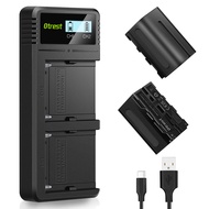 2 Pack 5600mAh NP-F750 Battery with Dual Channel Charger, DC 9V 2A USB Fast Charger Compatible with 