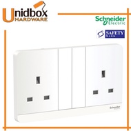 SCHNEIDER E83T25_WE_G2 AvatarOn, 2 switched socket, 3P, 13 A, 250 V, White;Schneider Electric switch