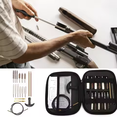 19pc/Set Gun Barrel Cleaning Kit for 22/38/9/40/45mm Caliber Rifle Shotgun Brush Tool Kit Rod Cleane