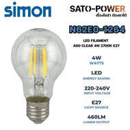SIMON หลอดกลมใส LED Filament (N62E0-1264  N62E0-1276) LED Filament A60 4W 2700K E27 Clear  Gold Simo