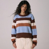 Oversized Chunky Knit Stripe Jumper Casual Cute Autumn Winter Cosy Lounge Knitwear Coco Cloud