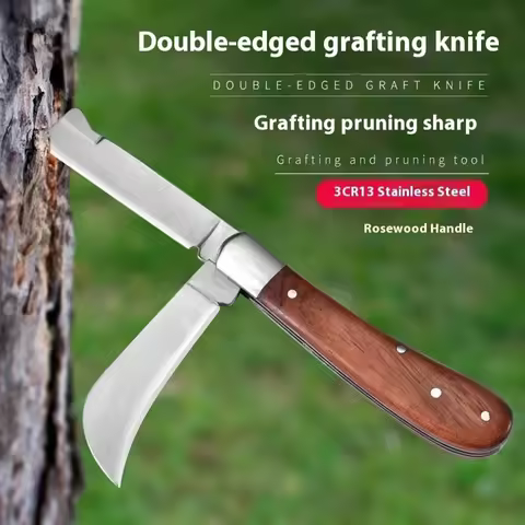 Convenient Folding Grafting Knife 3CR13 Stainless Steel Grafting Pruning Tool for Professional Garde