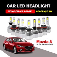 【2PCS】 For Mazda 3 BL BM BN 2009-2023 LED Car Headlight High Low Beam Bulbs 8000LM 72W C0B 6000K Whi