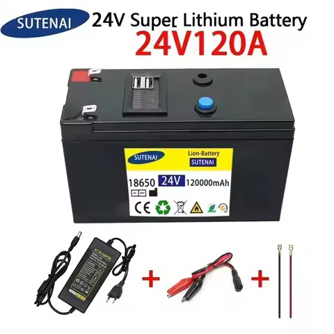 SU 24V Battery 120Ah 18650 lithium battery pack Rechargeable battery for solar energy electric vehic