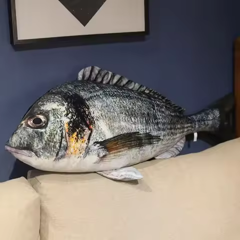 Sofa Cushion Perch Simulation Fish Pillow Stuffed Grouper Cartoon Fish Soft PP Cotton Fish Anime Pil