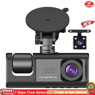[Vodool Official Mall]Dash Cam ด้านหน้าและด้านหลังภายใน 3 ช่องสัญญาณ Dash Camera Night Vision 1080p 