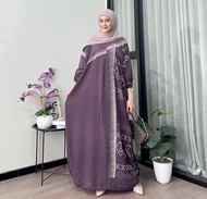 Kaftan Ayumna Rayon Premium Jumbo Ld 180 Cm Gamis Wanita Muslim Kelelawar Panjang Nyaman Adem Tebal