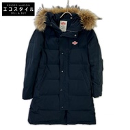 Danton JD-8744 LAS 海軍藍棉混紡貉子毛連帽絎縫羽絨服，34 號 [二手]