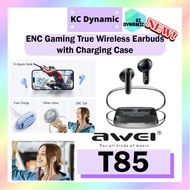 Awei T85 ENC True Wireless Gaming Earbuds with Charging Case Bluetooth Earbuds Sport Noise Reduction Wireless Earbuds