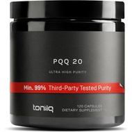 Toniiq PQQ 20mg Supplement - Ultra High Purity, 99%+, 120 Vegetarian Capsules
