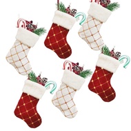 Christmas Stockings › Christmas Stockings 23CM White Christmas Socks Christmas Children Decoration Red Socks Gift Bag Christmas Tree Pendant