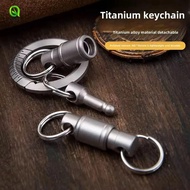 JNBYE Titanium Alloy Keychain, Detachable Design Mini Mini Rotary Buckle, Keyring Double Ring Rotary