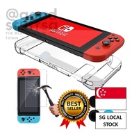[SG FREE 🚚] Nintendo Switch Protective Accessories Hard Case+Tempered Glass Screen Protector+Thumb Grips Caps