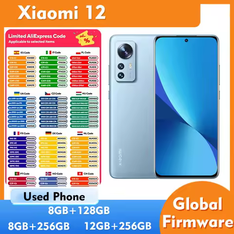 Xiaomi 12 5G 128GB 256GB ROM 6.28inch 419ppi 1100nits 4500mAh charging 67W Android used phone