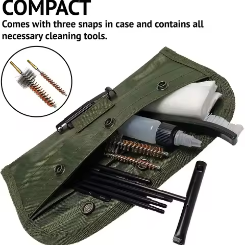 12pcs/Set Pistol Handguns Rod Cleaner Brush Tools with Pouch Cleaning Brush Kit Brushes Set for .22L
