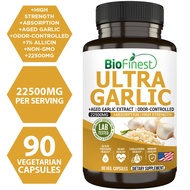 Biofinest Ultra Garlic Supplement - Odor Controlled Aged Garlic Extract - Heart Blood Pressure Circu