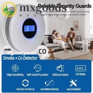 MXGOODS Carbon Monoxide Detector, 2 in 1 Portable CO Monoxide Alarm, Compound Alarm LCD Display Wire