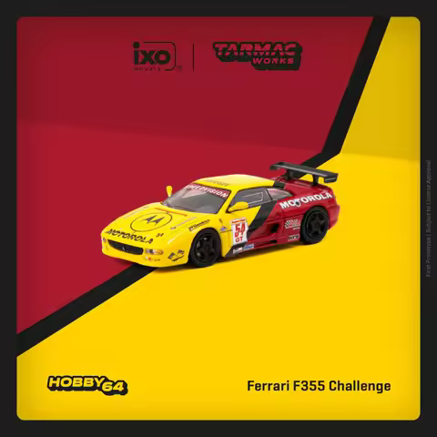 Tarmac Works × ixo 1:64 Ferrari F355 Challenge #54 Motorola Racing Livery Diecast Model Car Hobby64 