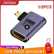 1/2PCS Degree U-shaped Mini gender Adapter 180 Mini Male to Female Angled L Converter HD 2.1V Extens