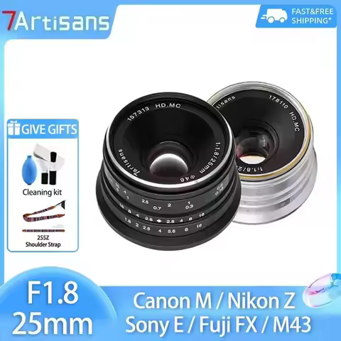 7artisans 25mm F1.8 APS-C Prime Manual Focus Humanistic Portrait Lens for Sony E Canon EOS M Micro 4