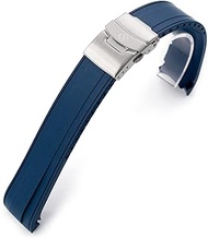 StrapXPro Rubber Watch Strap compatible with Seiko 5 Sport 5KX SRPD55 GMT SSK001, Blue