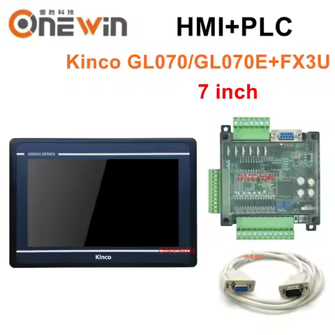 Kinco GL070 GL070E HMI Touch Screen Kit 7 inch panel and FX3U 14/24/32/48/56 MT/MR PLC with program 