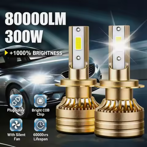 H7 LED Bulb CANBUS H4 H1 H11 9005 Hb3 9006 Hb4 Car Headlight Super Bright Turbo Light 80000LM LED He