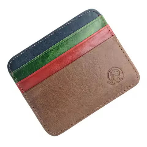 Import Cowhide Leather Lichi Pattern Men's Wallet Sort Woman Credit Card Vintage Style Credit Card H