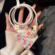 Big Flowers Cable Wrapping Set Cartoon Charger Case USB Protector oppo 80w 67w vivo33w 44w 18W