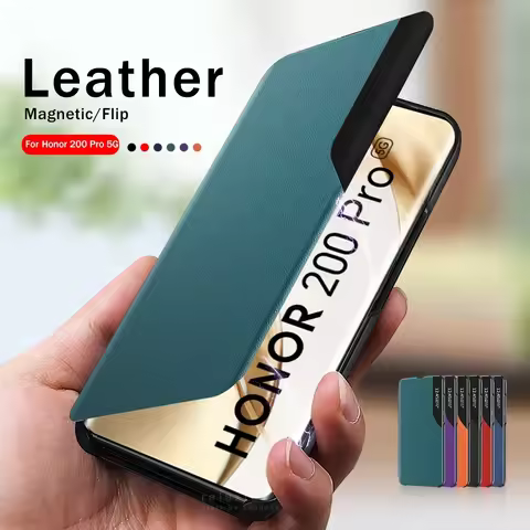 Honer 200 Pro 5G Case Smart View Flip Leather Cover For Honor 200 Pro Honor200 Honar 200Pro 5G 2024 