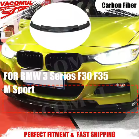 For BMW 3 Series F30 F35 M Sport 320i 325i 328i 330i 2012-2018 V StyleCarbon Fiber Front Bumper Lip 
