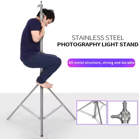 Super Stable Stainless Steel Big Tripod 2.8M Foldable Lighting Stand Tripod Photography For Fill Spo