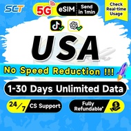 Wefly USA eSIM 5G 1-30 Days 500MB-30GB Unlimited Data+Call eSIM USA SIM Card AT&T T-Mobile