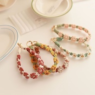 Pure Hand-Woven Hand Strap ins Daisy Flower Bag Strap Mobile Phone Hand Chain Double-Headed Key Chai