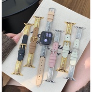 Leather Watch Strap Compatible For A-pple Watch Strap Series11 10 9 87654321,se,Ultra, Wire Drawing 