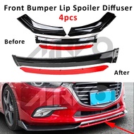 Honda CIVIC FC 16-19 Car Front Deflector Spoiler Splitter Diffuser Bumper Lip BLACK (3PCS) / BLACK RED (4PCS)