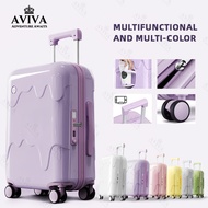 AVIVA Luggage Ice Cream Style USB Cup Holder Multi-functional Suitcase, PC Material Glossy Color