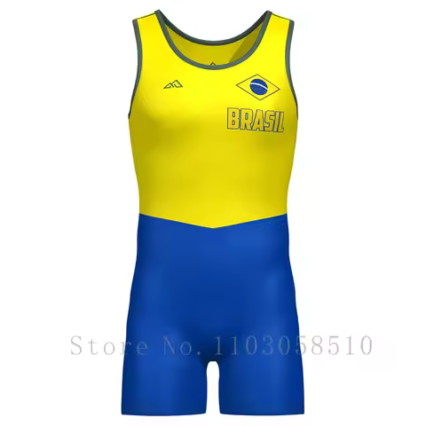 Wrestling Training Competition Tight Clothes Weightlifting Men One-piece Professional Wrestling Suit