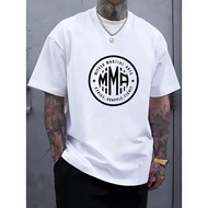 Men's MMA T-Shirt Compatible for MMA Training & Casual Wear - Breathable Summer Short Sleeve Tee wit