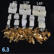 (WIRED) 6.3 mm Car and motorbike electrical wire connector (car, truck, passenger car)1P, 2P, 3P, 4P