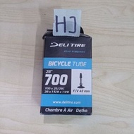 Delitire Tube Inner Tube 700x25-28C FV 43 mm and 51.5 mm 700 x 25-28C FV Roadbike Fixie