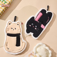 honeybird Cat Hand Towel Cute Embroidery Cartoon Hand Towel Hairless Strong Absorbent Kitchen Absorb