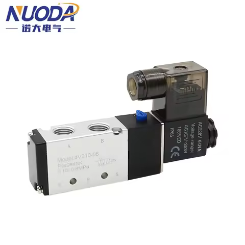 Pneumatic Electric Solenoid Valve 5 Way 2 Position Control Air Gas Magnetic 4V210-08 12V 24V 110V 22