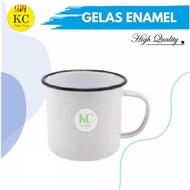 Gelas Kaleng Gelas Jadul Gelas Seng Enamel Polos Gelas Vintage