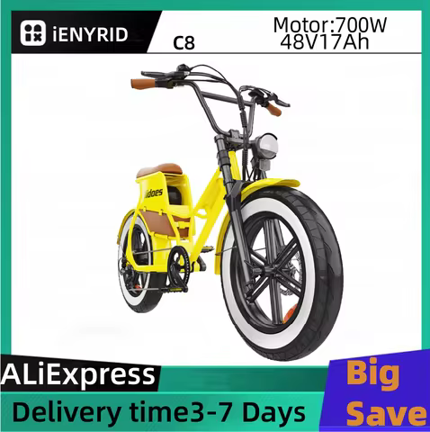 iENYRID C8 Adult Electric Bike 48V17Ah Battery 700W Motor E-Mountain bike 20 Inch Fat Tire Off-road 