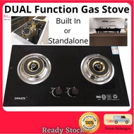 2 burner Gas Stove Built in Standalone Black Tempered Glass 4200W flame cooker hob table top gas cooker dapur masak