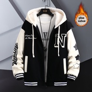Baseball Jacket BIG Size (S - 6XL) VARSITY N (Screen Print) Varsity Baseball Jacket Button Bomber FL