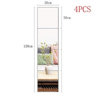 NO6VP 4PCs 3D Self-adhesive Mirror Stickers Flexible Thicken DIY Art Mirrors Acrylic Wall Decorations for Door Wardrobe Bathroom Home